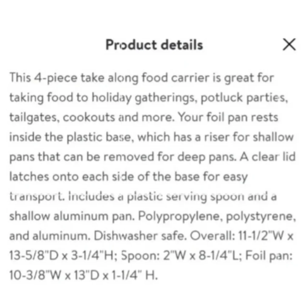 N/A food storage